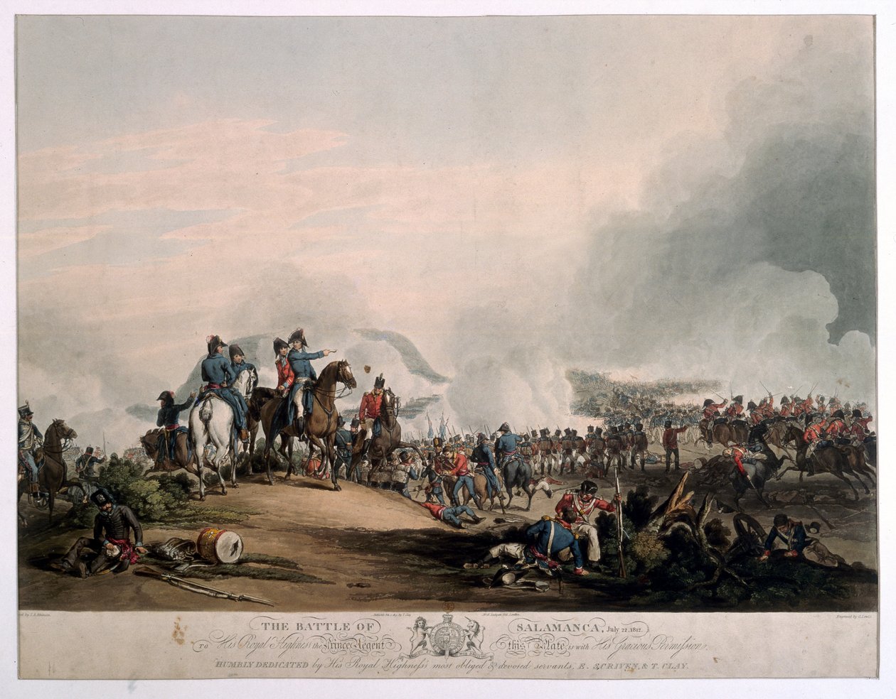 Salamancai csata, 1812. július 22., metszet: G. Lewis, kiadva London, 1813 (színes akvatinta) alkotó: John Augustus Atkinson