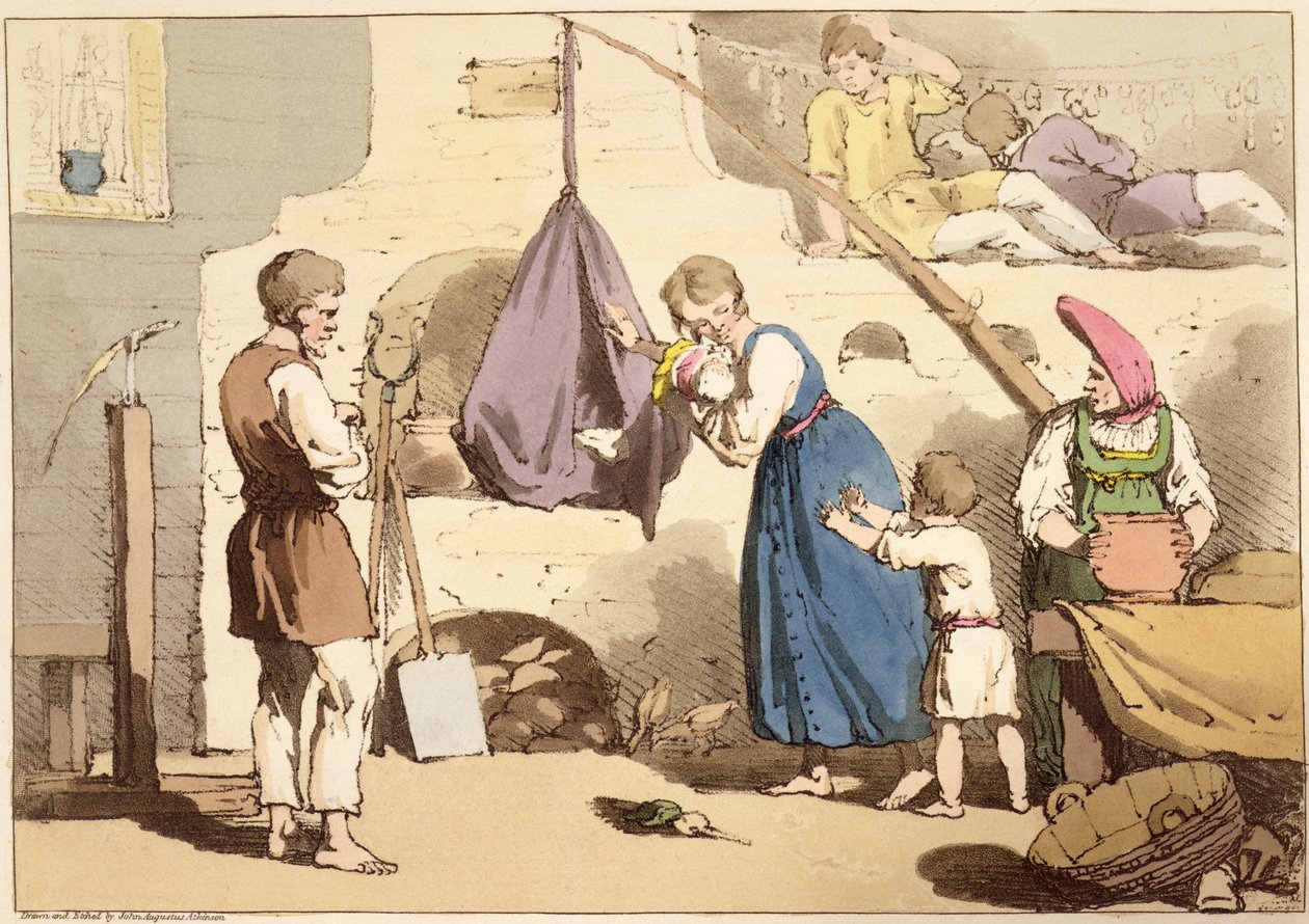 A művész által metszett Isba 1803-ban jelent meg alkotó: John Augustus Atkinson