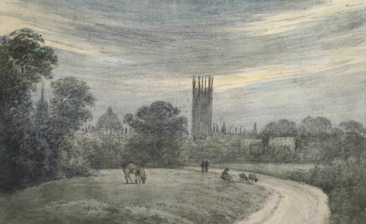 Oxford bejárata Londonból, visszaemlékezésből, 1790. július 16. (akvarell grafit felett, papíron) alkotó: John Baptist Malchair