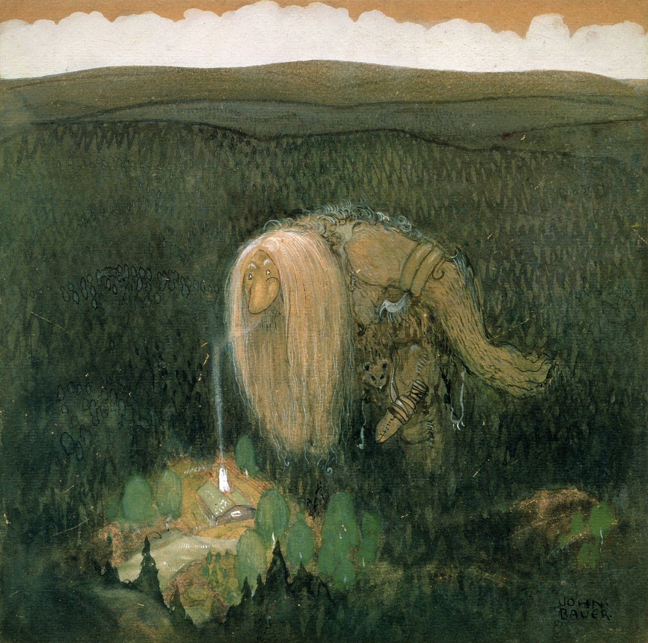 Egy erdei troll, 1913 körül alkotó: John Bauer