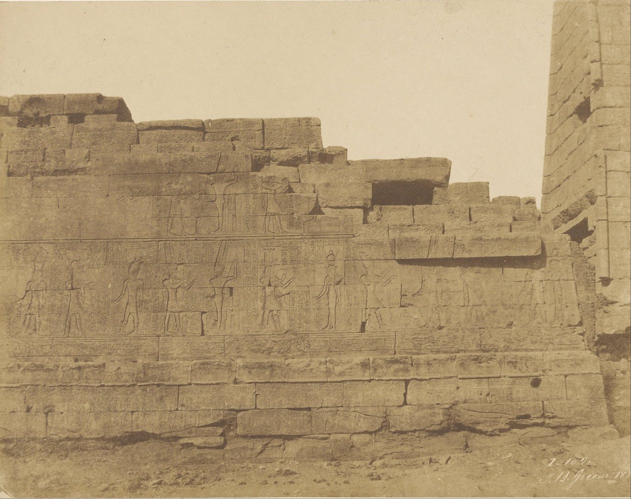 Karnak, templom a Hypostyle Halltól délre, Déli fal alkotó: John Beasly Greene