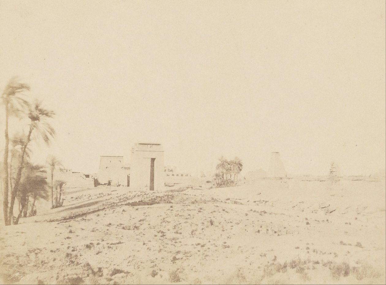 (Templom és pálmák, Kilátás a romokra, Karnak) alkotó: John Beasly Greene