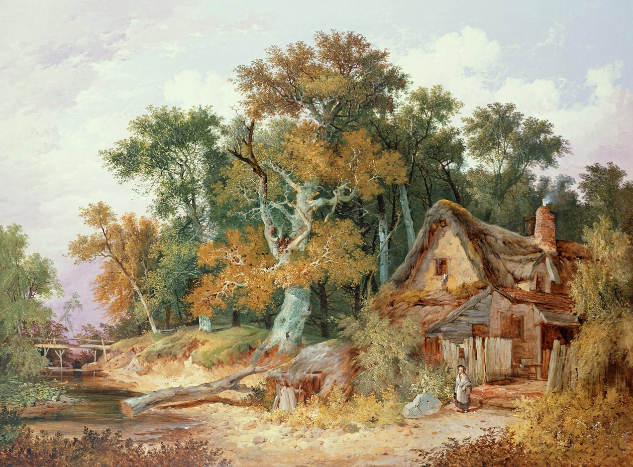 Erdei jelenet nyaralóval alkotó: John Berney Ladbrooke