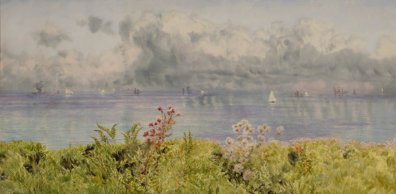 A Bristol-csatorna a walesi partok felől, 1895 alkotó: John Brett