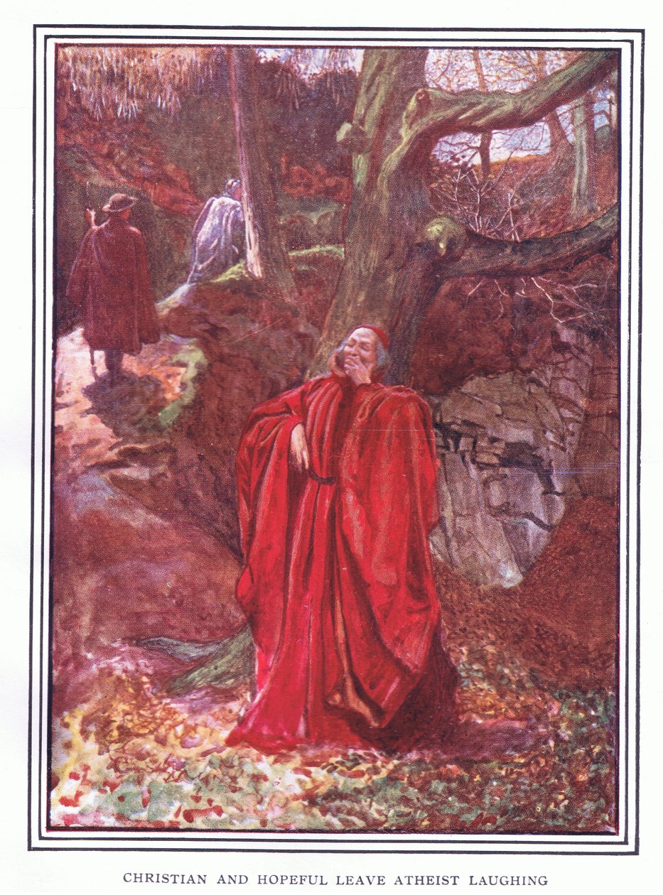 A keresztény és reménykedő nevetve hagyja el az ateistát alkotó: John Byam Liston Shaw