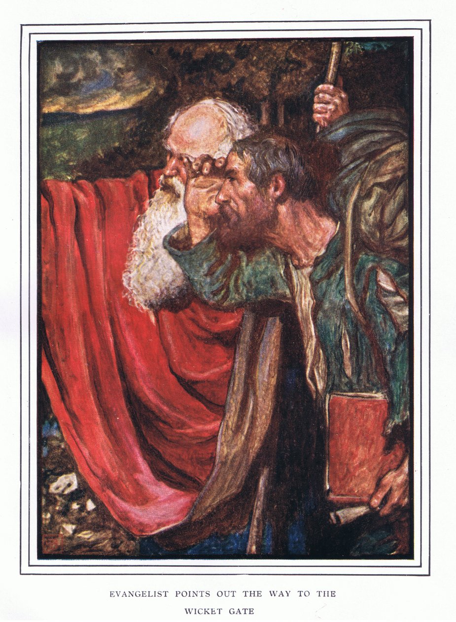 Az evangélista megmutatja az utat a kapuhoz alkotó: John Byam Liston Shaw