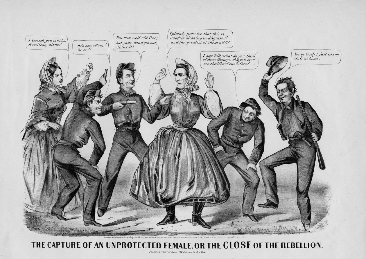 Egy védtelen nő elfogása, vagy A lázadás lezárása, kiadó: Currier und Ives, New York, 1865 körül alkotó: John Cameron