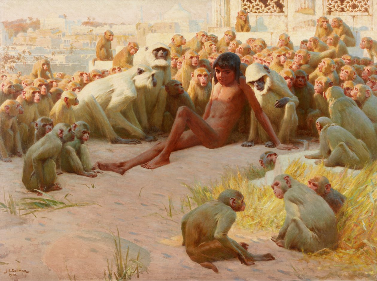 Maugli 1918-ban a Bandar-log vezetőjévé vált alkotó: John Charles Dollman