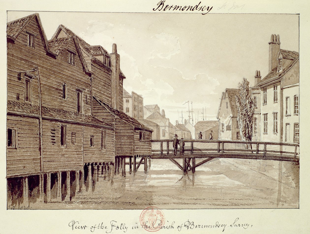 A Folly, Dockhead, Bermondsey, 1828, a "Pennant