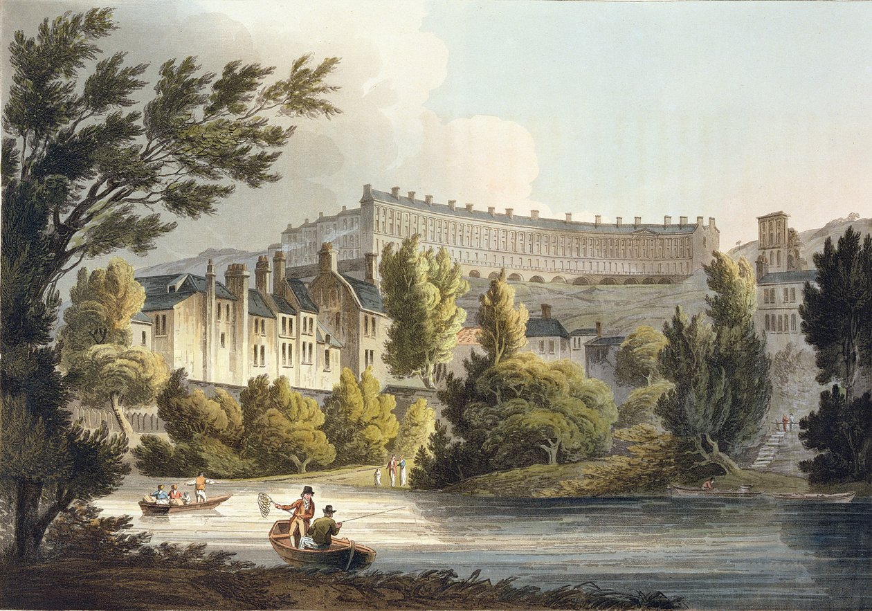 Bath Wick Ferry, a „Bath Illustrated by a Series of Views”-ből, John Hill (1770-1850) pub metszetében. William Miller, 1805 (akvatinta) alkotó: John Claude Nattes