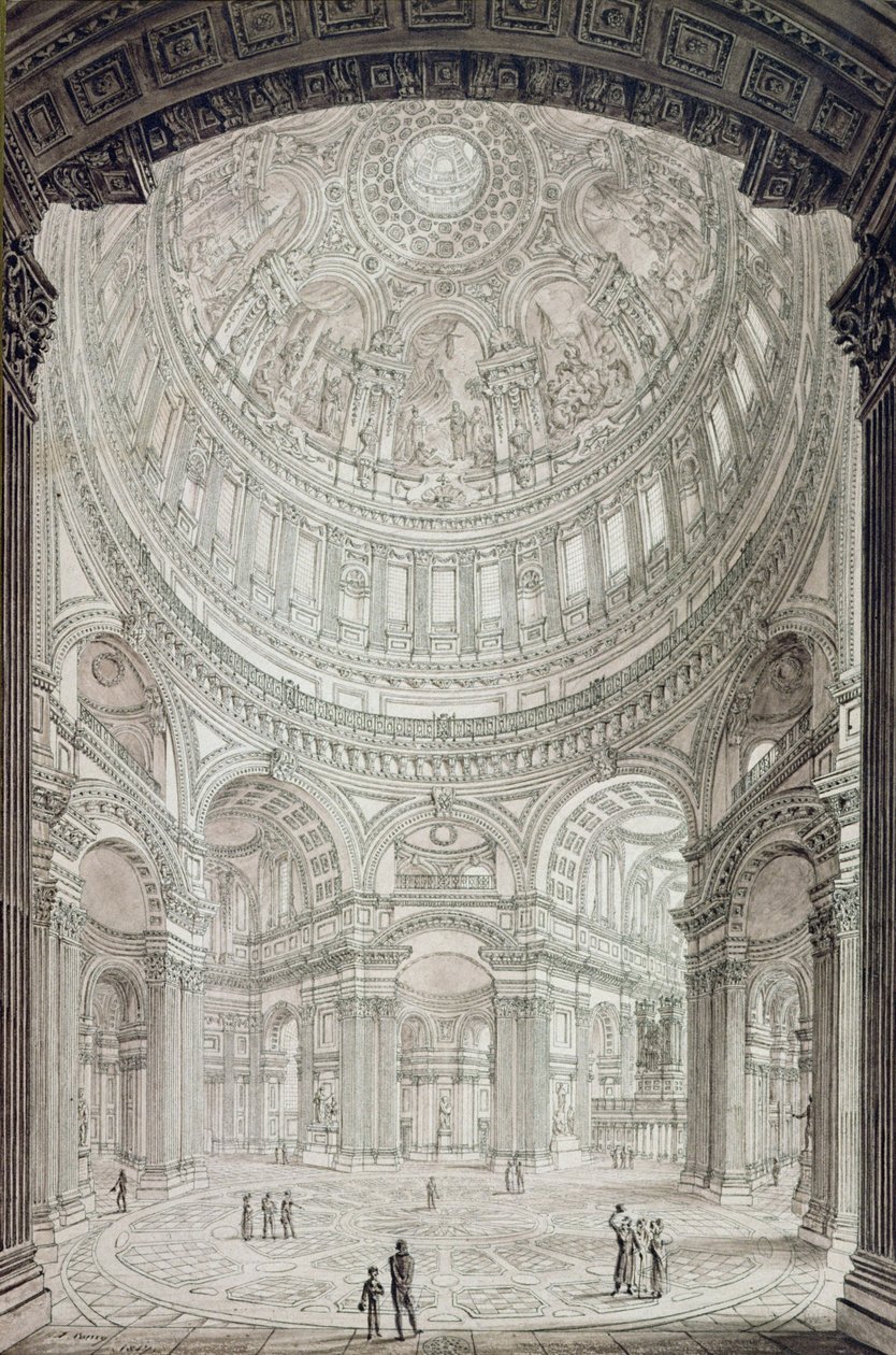 A Szent Pál-székesegyház belseje, 1817 alkotó: John Coney