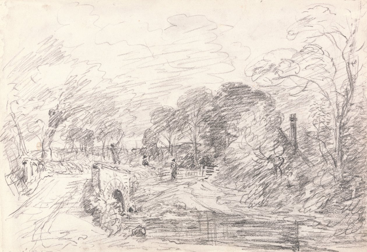 Híd a Salisbury Court közelében, talán a Milford Bridge alkotó: John Constable