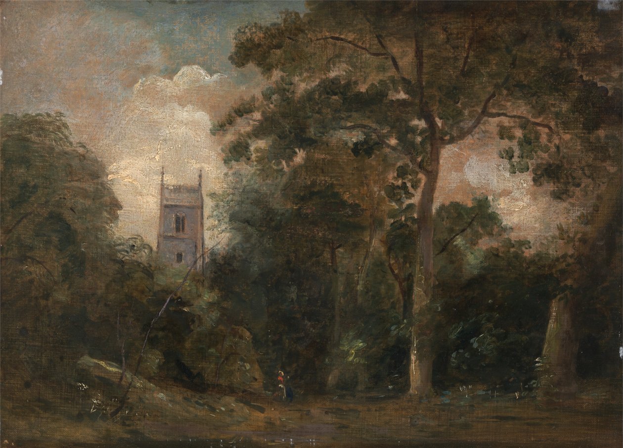 Egyház a fák között alkotó: John Constable