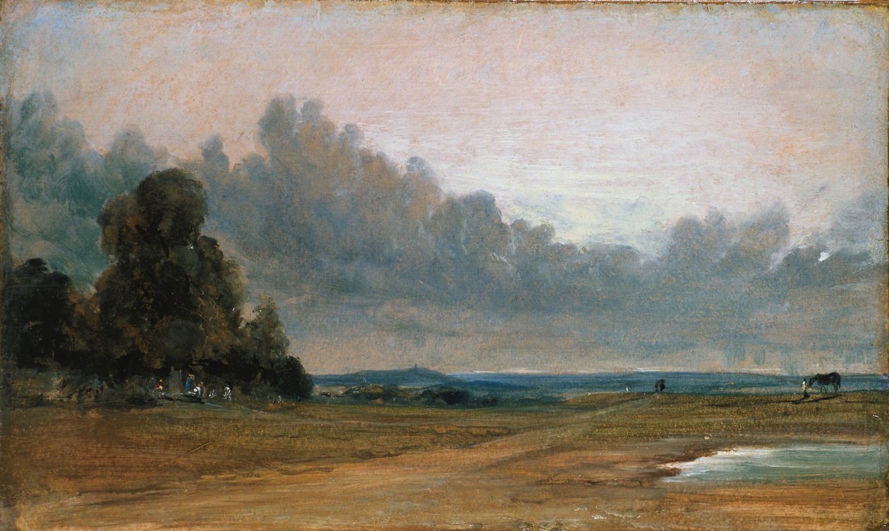 Kilátás a Hampstead Heathre Harrow -val a távolban (1822) alkotó: John Constable