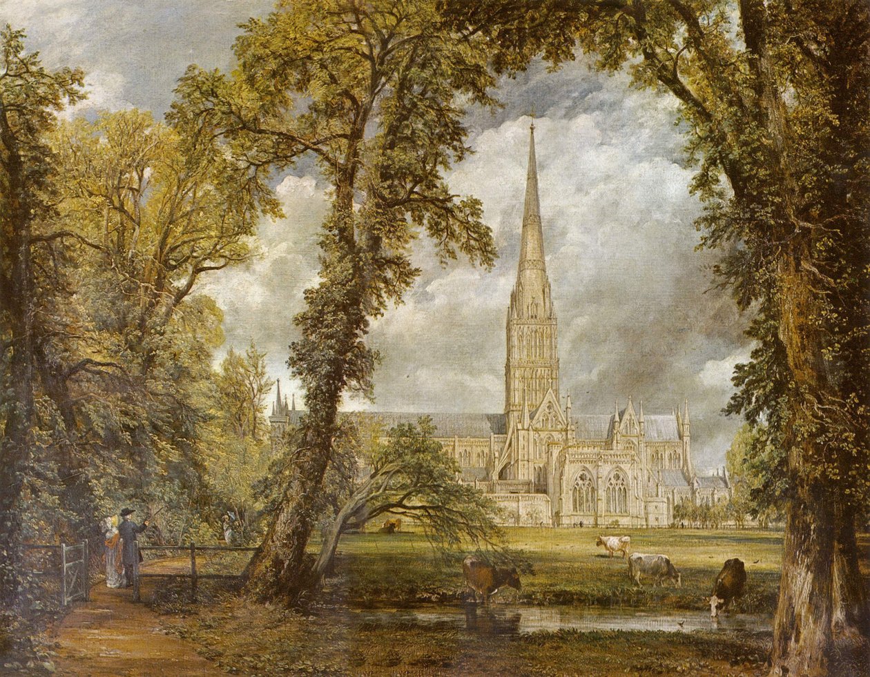 Salisbury katedrális a Püspöki kertből nézve alkotó: John Constable
