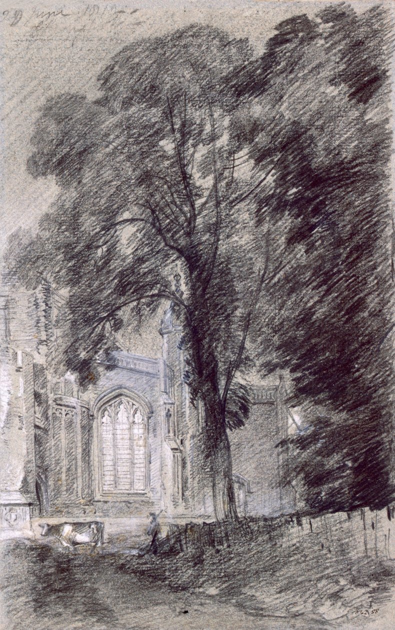 East Bergholt Church - West End (grafit, papír) alkotó: John Constable