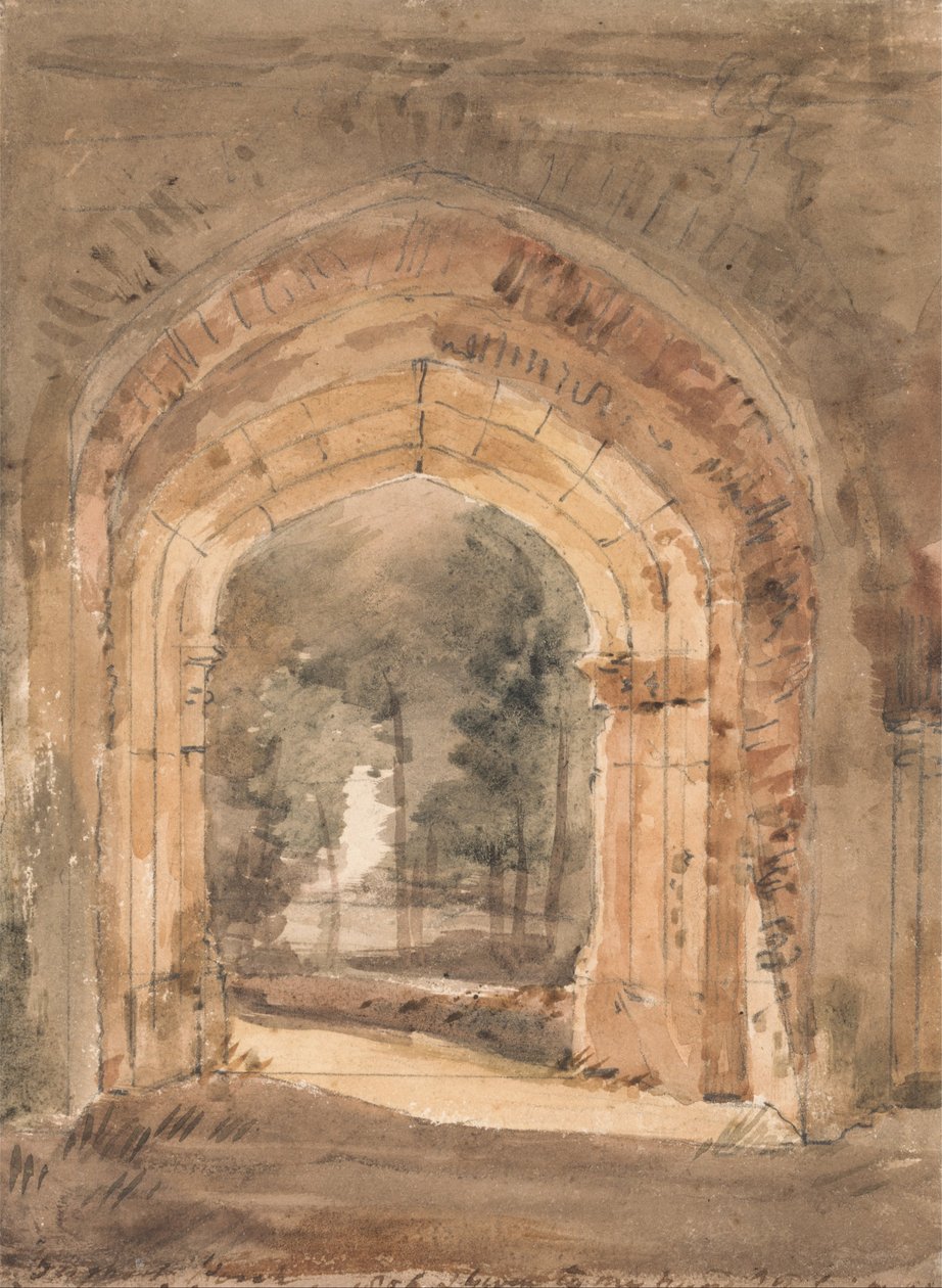 Kelet -Bergholt -templom, kilátás a romos torony déli boltívére alkotó: John Constable