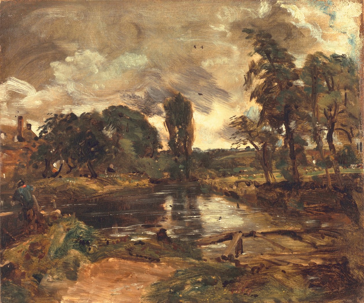 Flatford malom a zsilipből, 1811 körül alkotó: John Constable