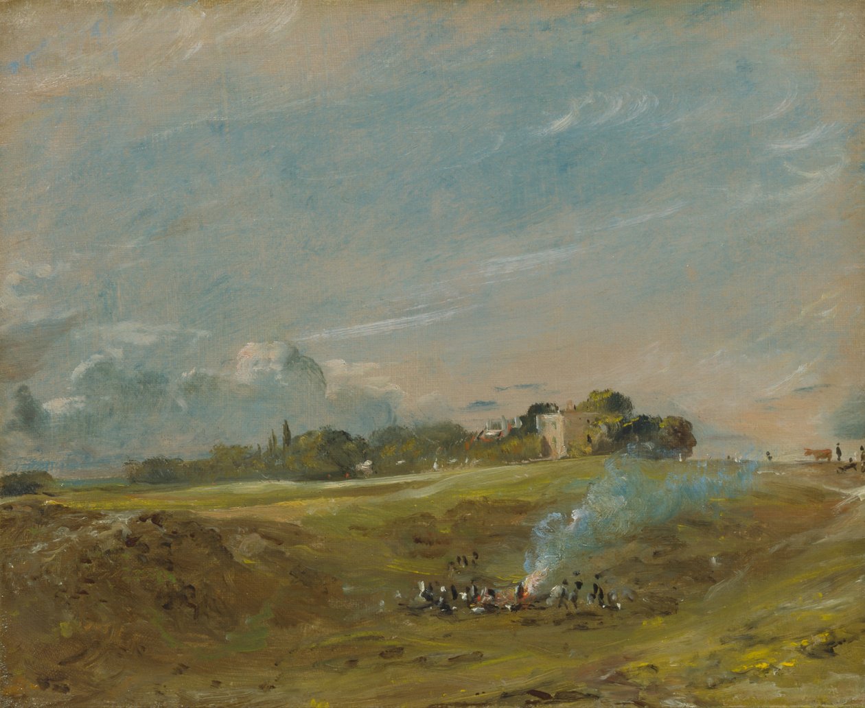 Hampstead Heath, máglyával alkotó: John Constable