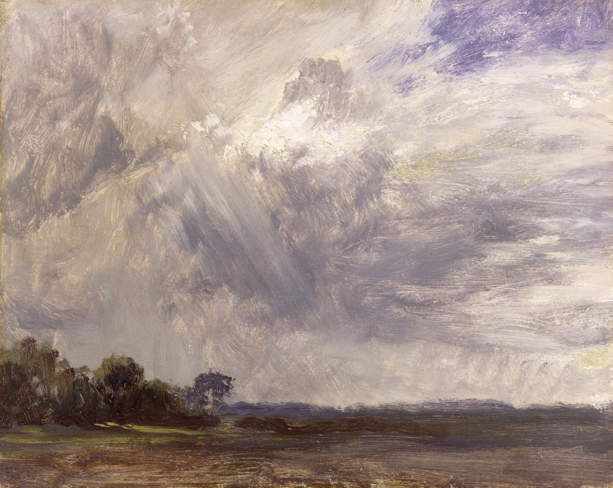 Táj szürke szeles égbolttal, 1821-30 körül (olaj, papír, malomdeszkára fektetve) alkotó: John Constable
