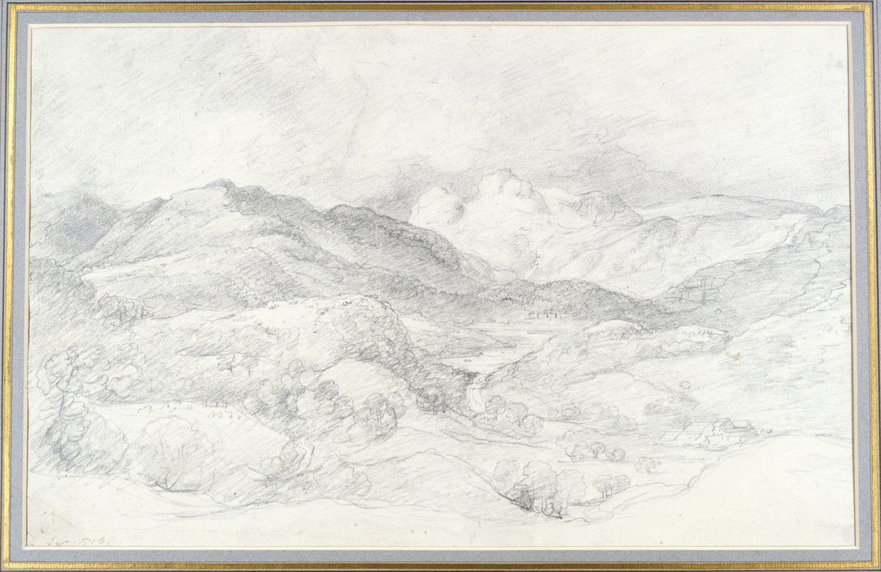 Langdale Pikes Elterwaterből, 1806. szeptember 4 alkotó: John Constable