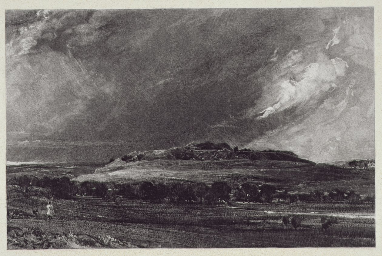 Old Sarum, metszet: David Lucas (1802-81), 1833 (mezzotinta metszet) alkotó: John Constable