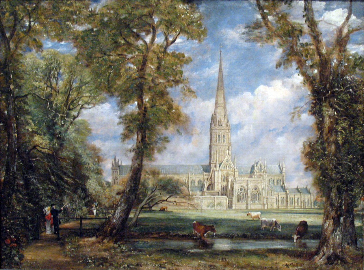 Salisbury katedrális a püspökök földjéről alkotó: John Constable