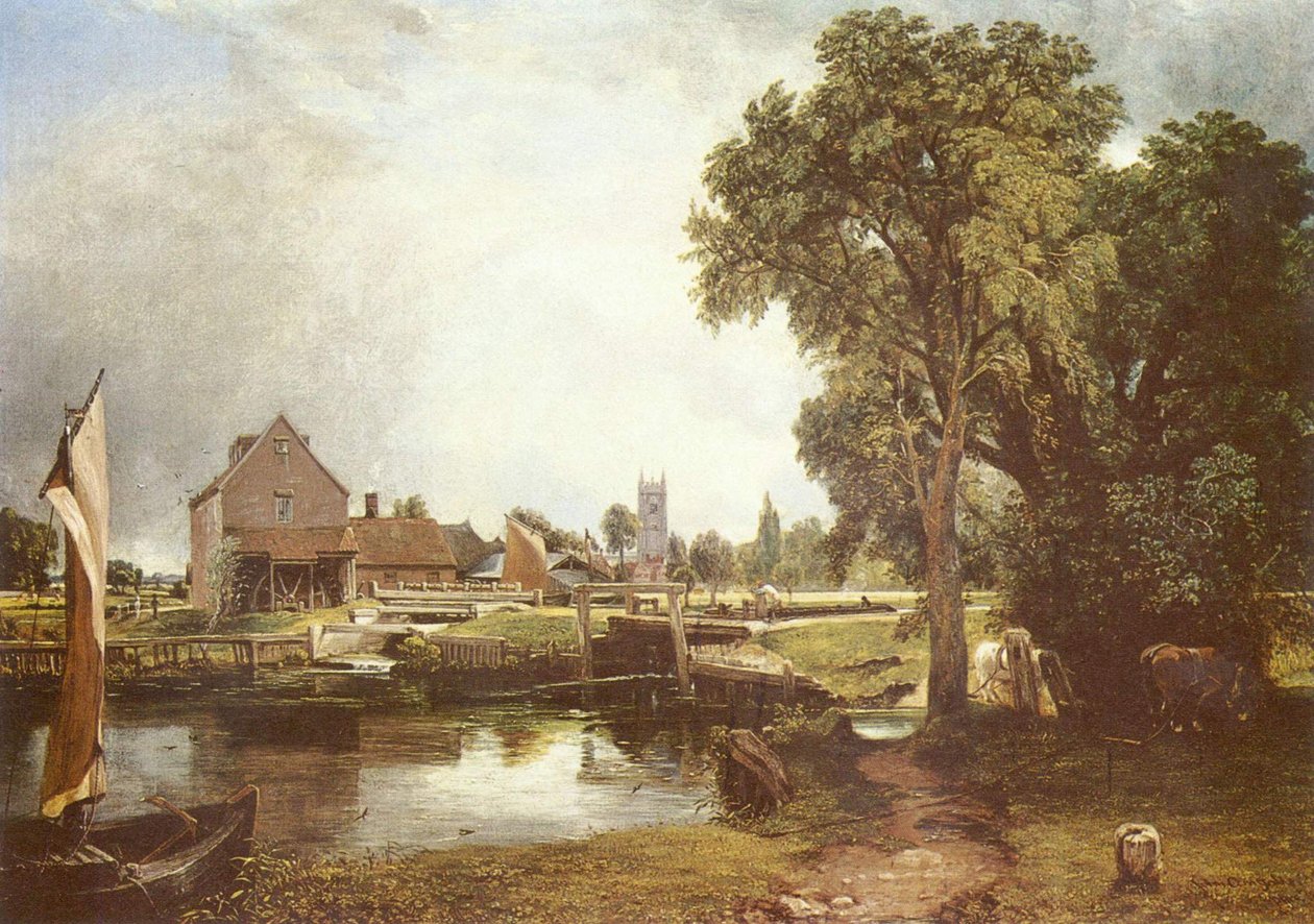 Zsilipkapu és malom Dedhamben alkotó: John Constable