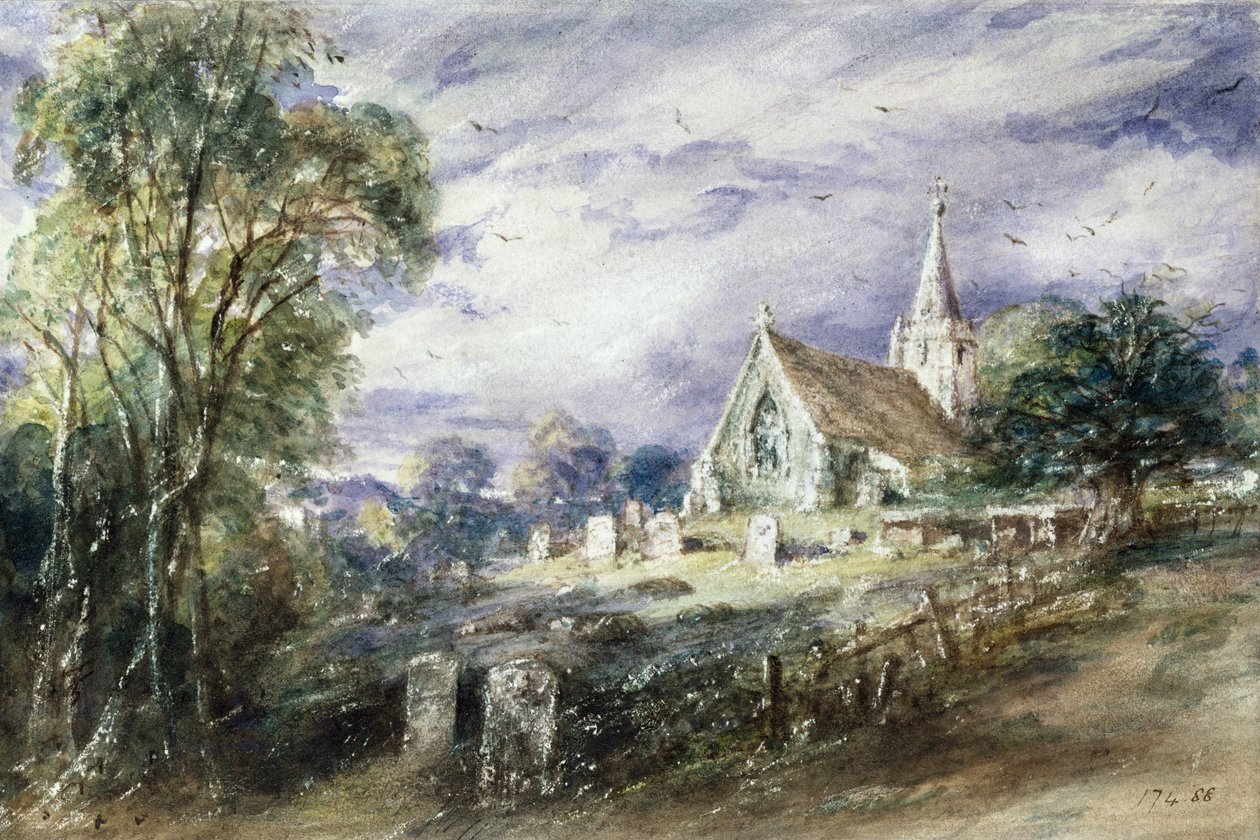 Stoke Poges templom alkotó: John Constable