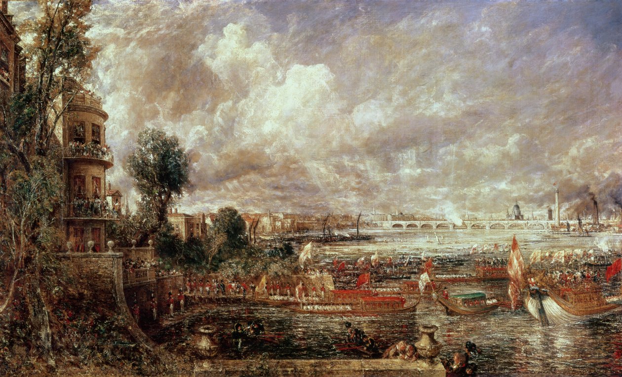 A Waterloo híd megnyitása, Whitehall Stairs, 1817. június 18 alkotó: John Constable