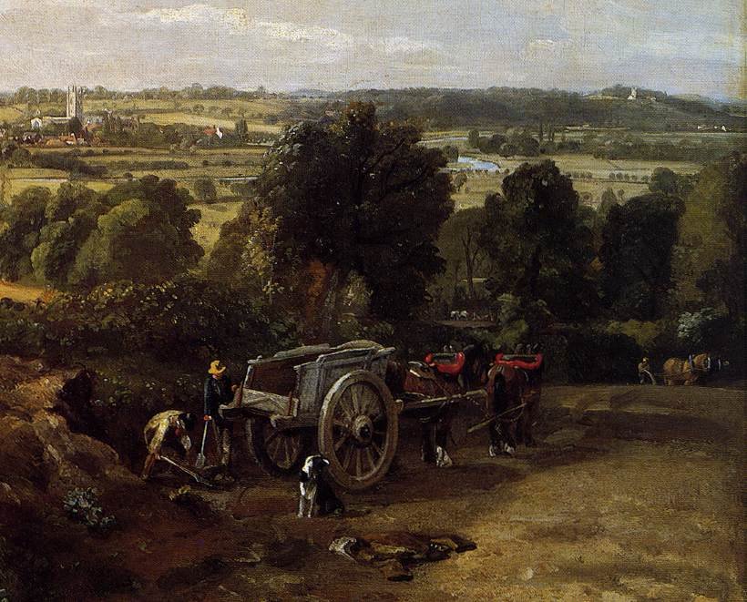 A Stour-völgy a Dedham-templommal (részlet) alkotó: John Constable