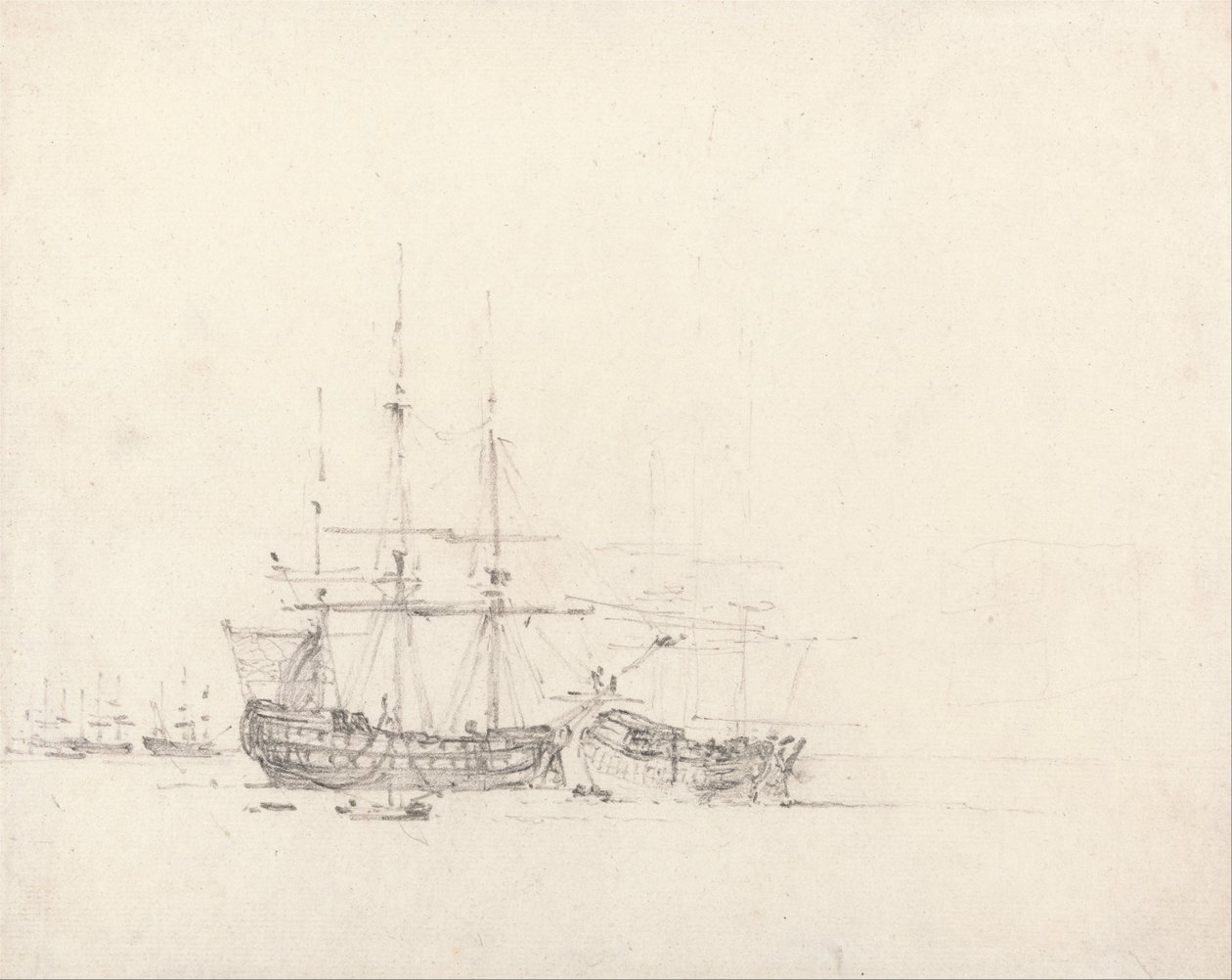 Két hajó a horgonyban alkotó: John Constable
