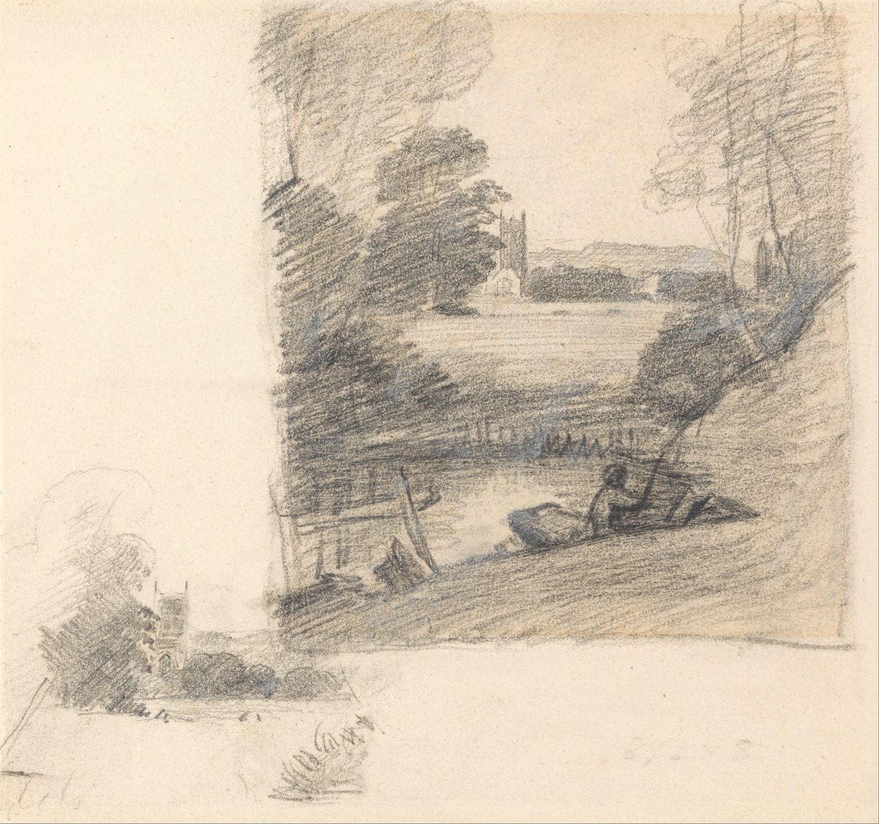 A Dedham Church két tanulmánya keletről alkotó: John Constable