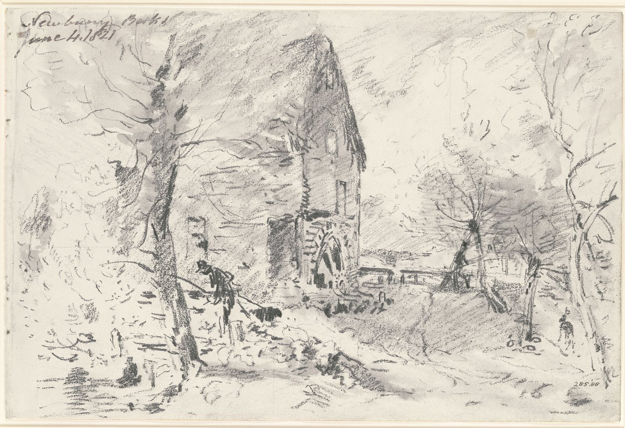 Vízimalom Newburyben (ceruza) alkotó: John Constable