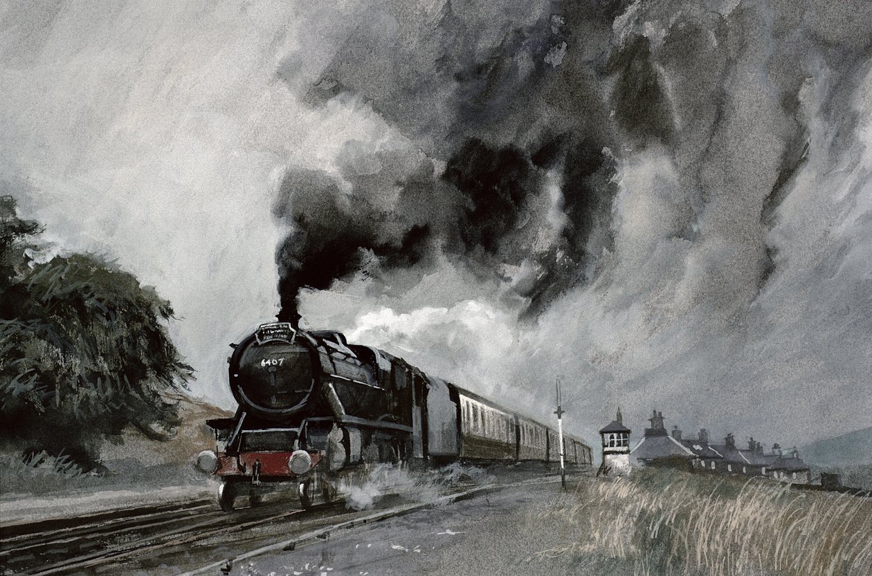 Gőzmozdony Garsdale-ben, Cumbria államban alkotó: John Cooke