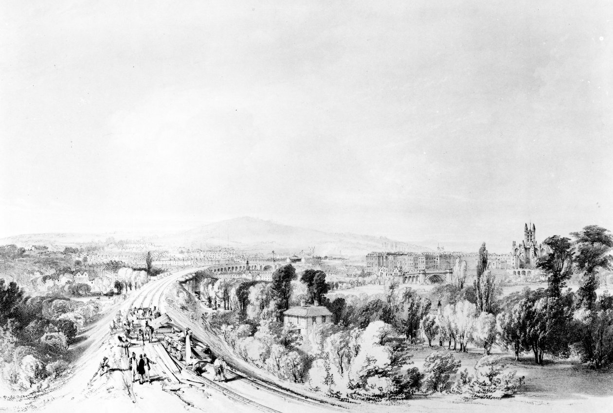 Fürdő, 1846 (toll, tinta és mosás papíron) alkotó: John Cooke Bourne