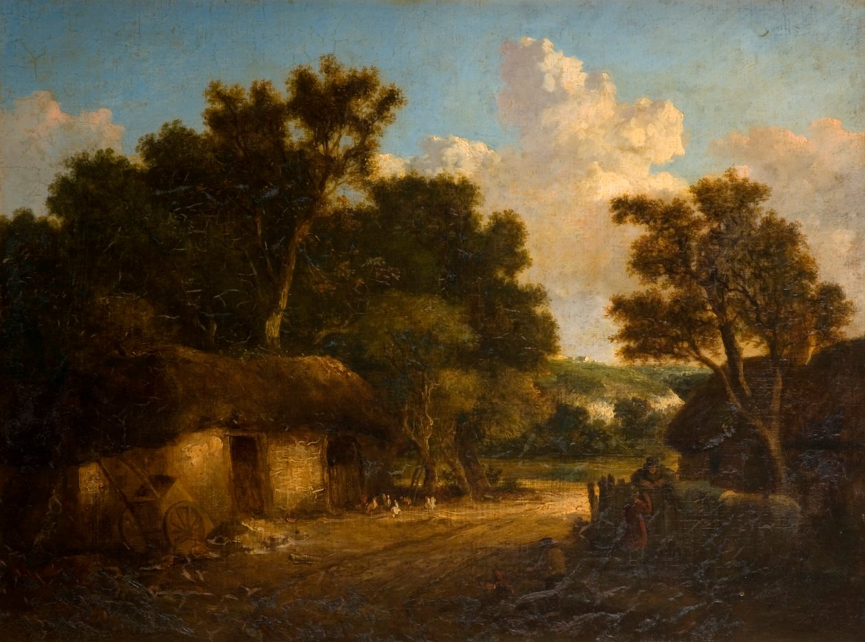 Táj kunyhóval alkotó: John Crome