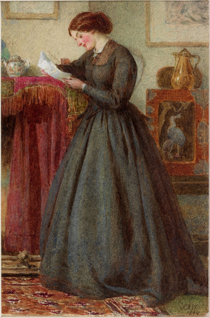 A levél (tinta és akvarell a kártyán) alkotó: John Dawson Watson