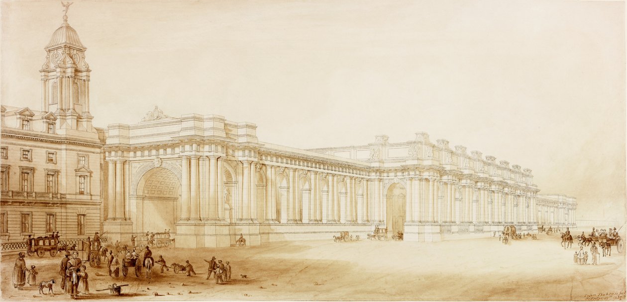 Central Station, Newcastle upon Tyne (bc és tinta, papír) alkotó: John Dobson