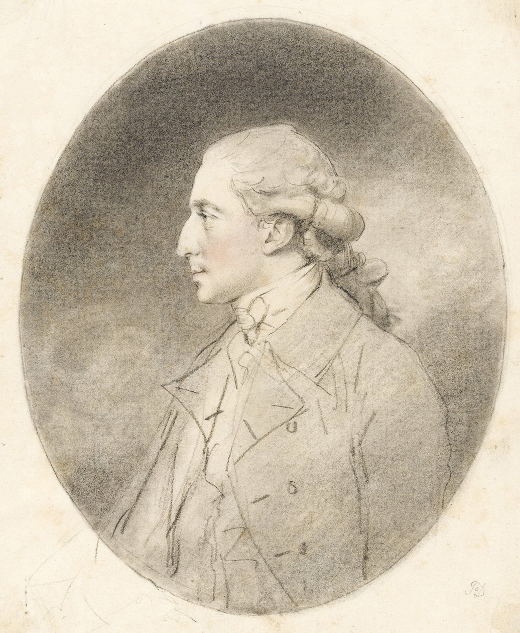 Andrew Robinson Stoney-Bowes, 1781 (vörös és fekete kréta papírra) alkotó: John Downman