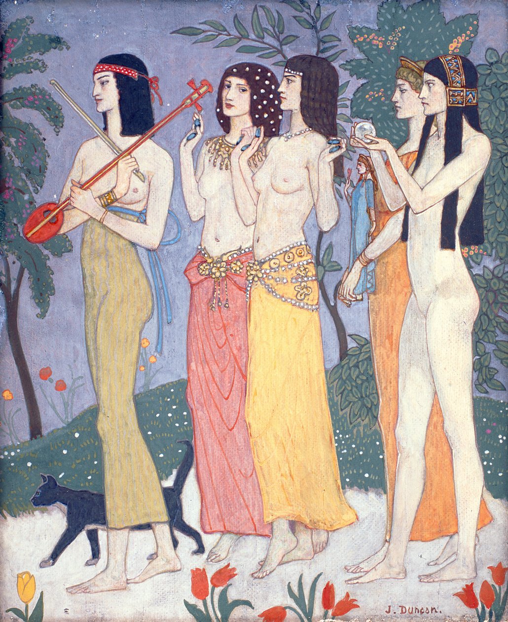 Sába királynőjének kísérői (tempera, tábla) alkotó: John Duncan