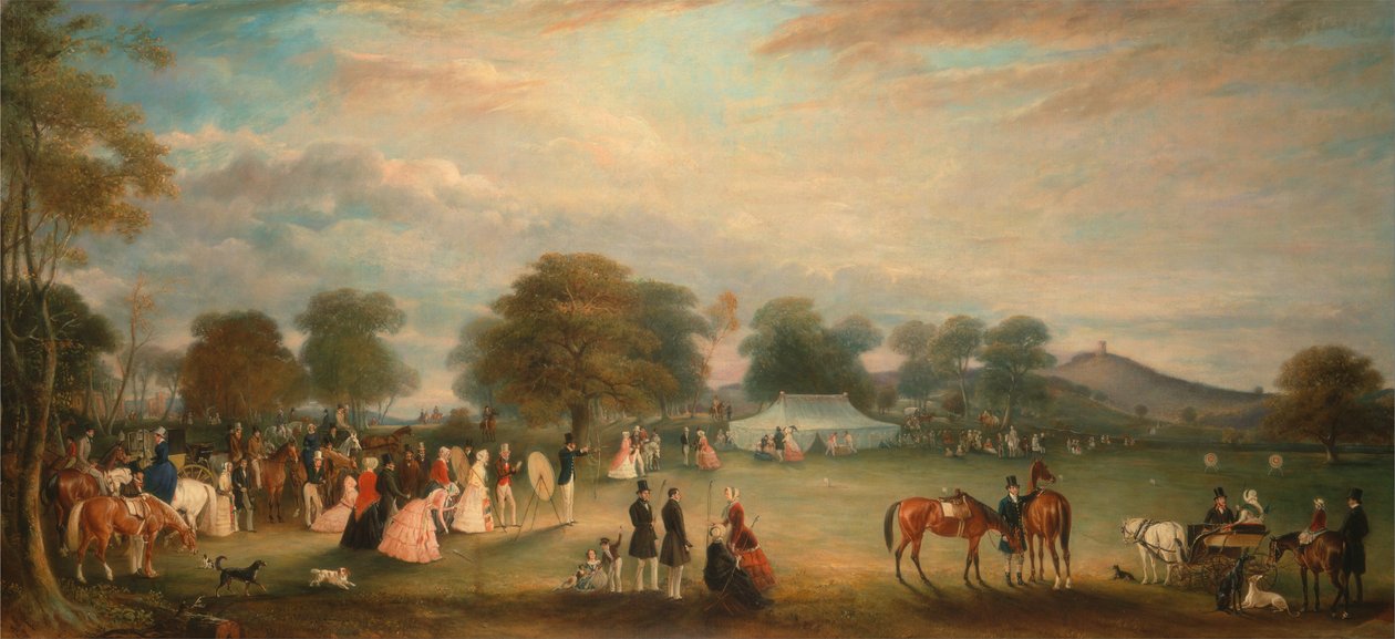 Íjásztalálkozó a Bradgate Parkban, Leicestershire -ben alkotó: John E. Ferneley