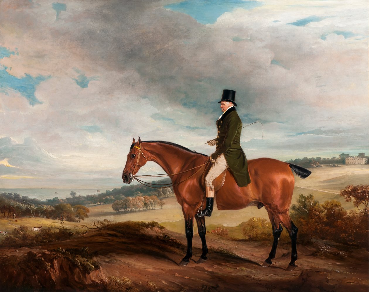 Andrew Berkeley Drummond lovas portréja a Cadland Parkban, 1822 alkotó: John E. Ferneley