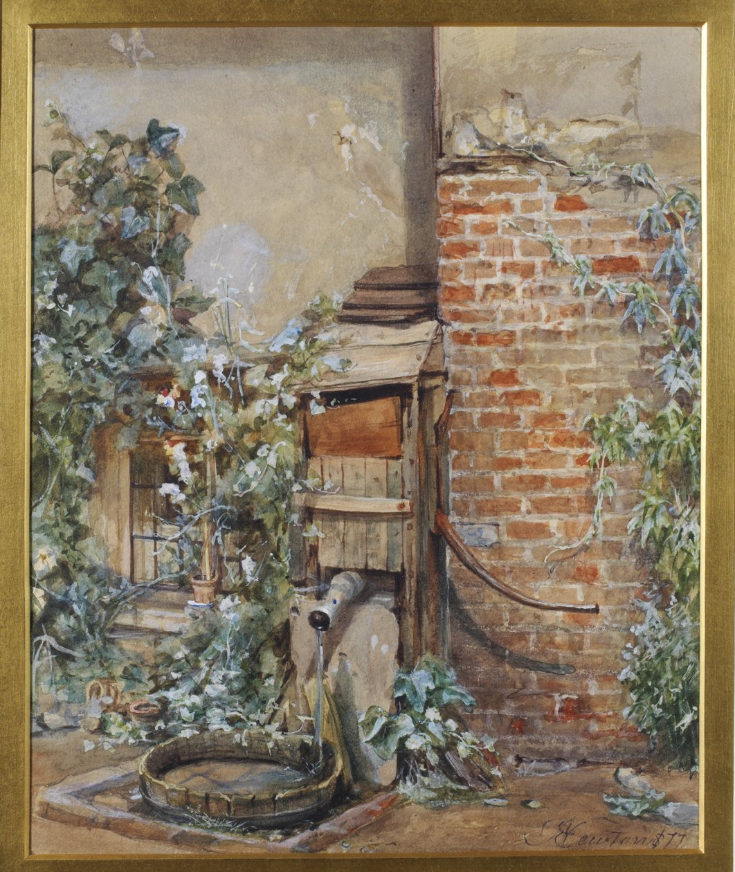 Tanulmány egy régi vízszivattyúról, 1877 wc papírra alkotó: John Edward Newton