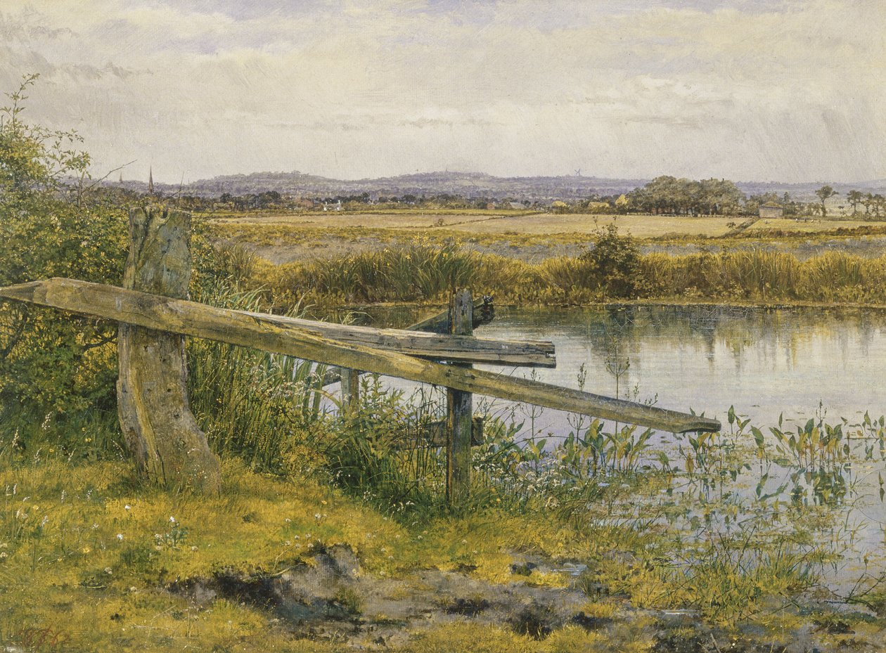 A folyópart, 1862, olaj, vászon alkotó: John Edward Newton