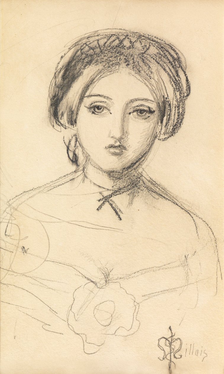 Egy angol szépség John Leech módjára, 1853 körül alkotó: John Everett Millais