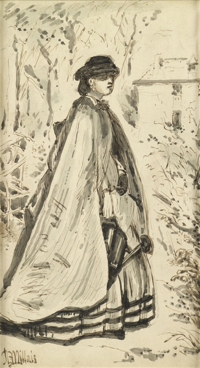 Szebben virágzik, mint a rózsa (toll, tinta és mosás papíron) alkotó: John Everett Millais