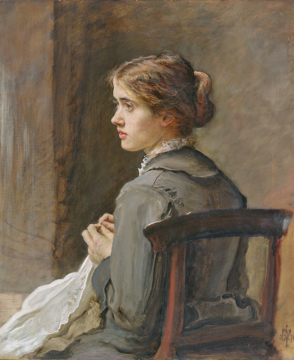 Öltés! Stitch!, 1876 alkotó: John Everett Millais