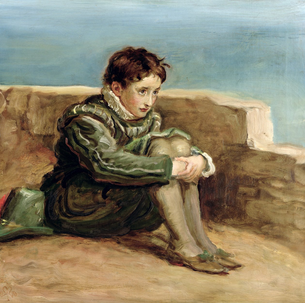 Tanulmány a „The Boyhood of Raleigh”-hez, 1870 alkotó: John Everett Millais