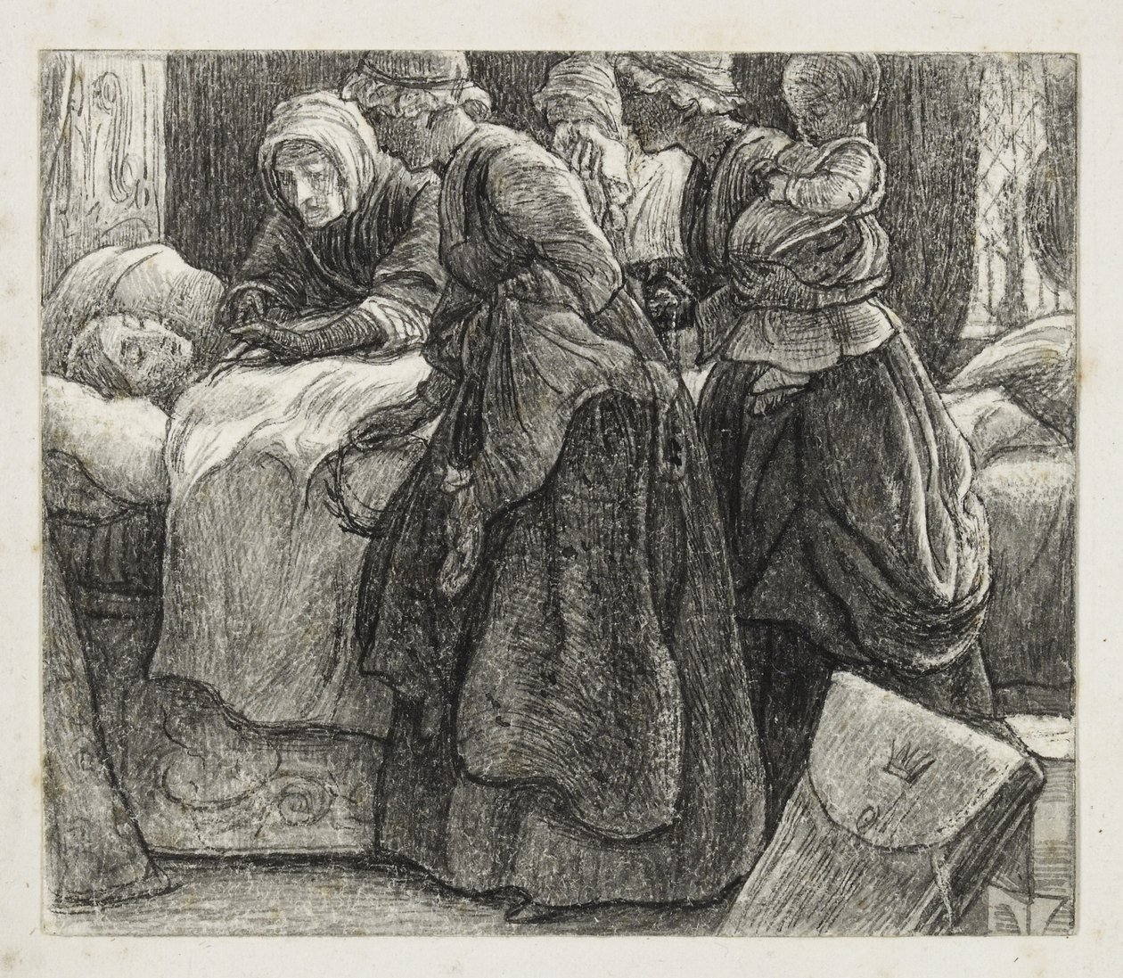The Lord of Burleigh (toll és fekete tinta) alkotó: John Everett Millais